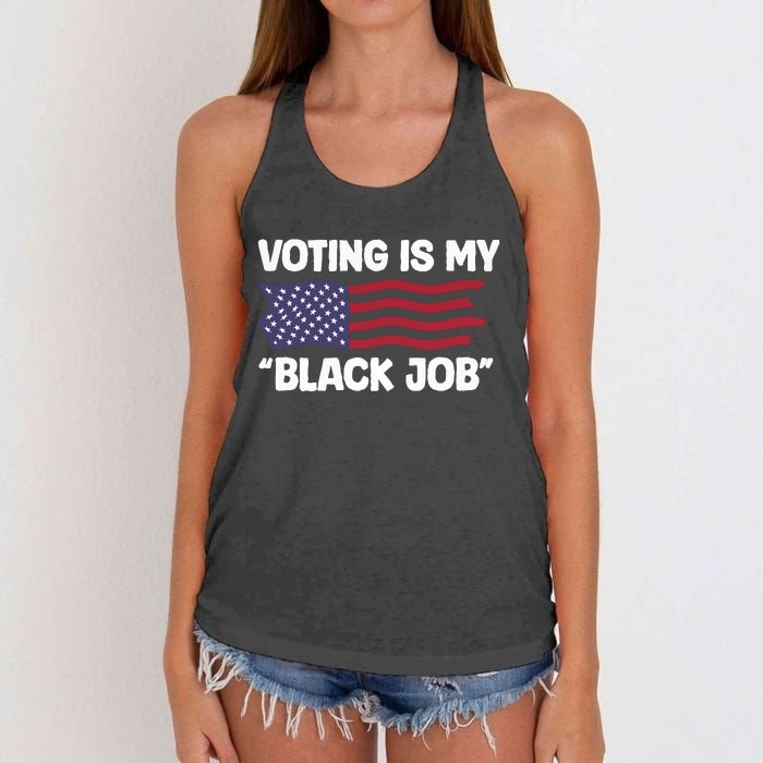 Voting Is My Black Job America Women's Knotted Racerback Tank