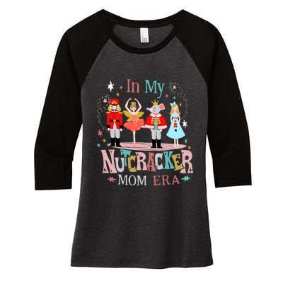 Vintage In My Nutcracker Mom Era Christmas Mom Xmas Women's Tri-Blend 3/4-Sleeve Raglan Shirt