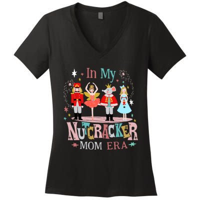 Vintage In My Nutcracker Mom Era Christmas Mom Xmas Women's V-Neck T-Shirt