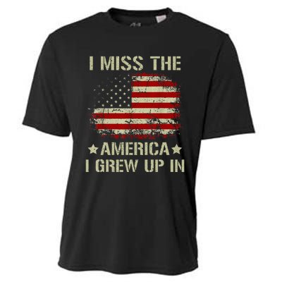 Vintage I Miss The America I Grew Up In American Flag Retro Cooling Performance Crew T-Shirt