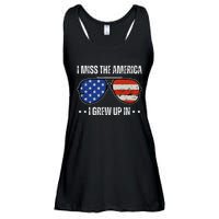 Vintage I Miss The America I Grew Up In Usa Flag Sunglasses Ladies Essential Flowy Tank