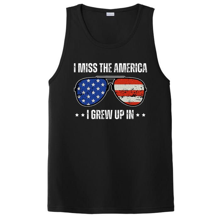 Vintage I Miss The America I Grew Up In Usa Flag Sunglasses PosiCharge Competitor Tank