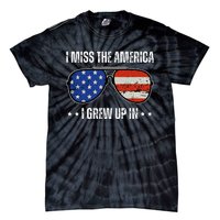 Vintage I Miss The America I Grew Up In Usa Flag Sunglasses Tie-Dye T-Shirt