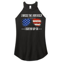 Vintage I Miss The America I Grew Up In Usa Flag Sunglasses Women's Perfect Tri Rocker Tank