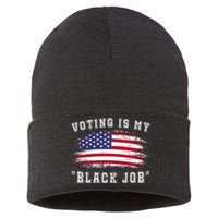 Voting Is My Black Job Sustainable Knit Beanie