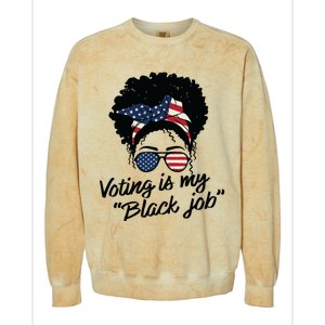 Voting Is My Black Job Women Colorblast Crewneck Sweatshirt