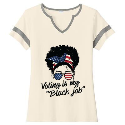 Voting Is My Black Job Women Ladies Halftime Notch Neck Tee