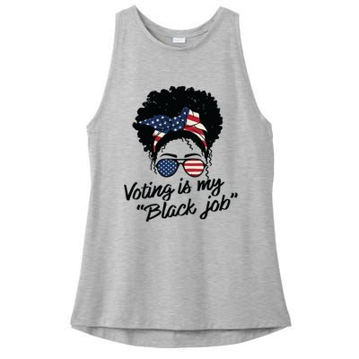 Voting Is My Black Job Women Ladies PosiCharge Tri-Blend Wicking Tank