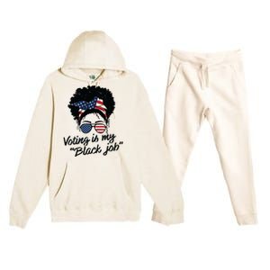 Voting Is My Black Job Women Premium Hooded Sweatsuit Set