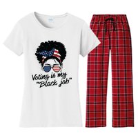 Voting Is My Black Job Women Women's Flannel Pajama Set