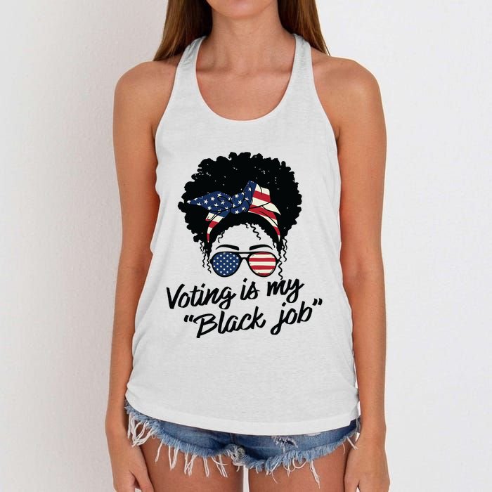 Voting Is My Black Job Women Women's Knotted Racerback Tank