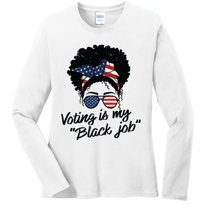 Voting Is My Black Job Women Ladies Long Sleeve Shirt