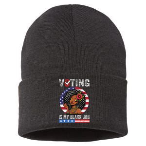 Voting Is My Black Job Sustainable Knit Beanie