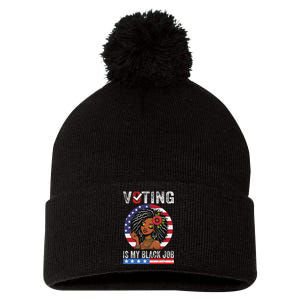 Voting Is My Black Job Pom Pom 12in Knit Beanie