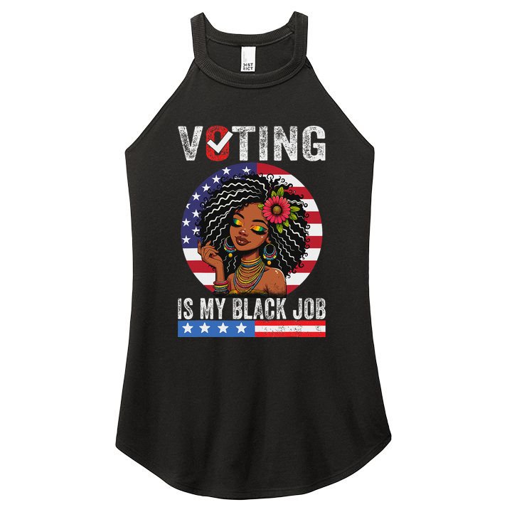 Voting Is My Black Job Women's Perfect Tri Rocker Tank