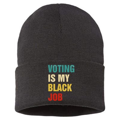 Voting Is My Black Job Women Gift Sustainable Knit Beanie