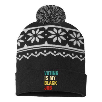 Voting Is My Black Job Women Gift USA-Made Snowflake Beanie