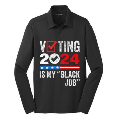 Voting Is My Black Job Gift Silk Touch Performance Long Sleeve Polo