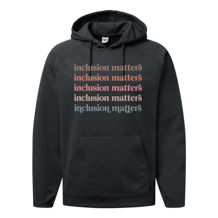 Vinatge Inclusion Matters Positive Diversity Kindness Matter Performance Fleece Hoodie