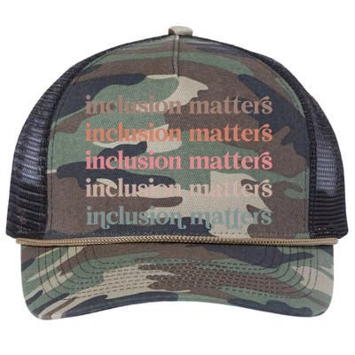 Vinatge Inclusion Matters Positive Diversity Kindness Matter Retro Rope Trucker Hat Cap