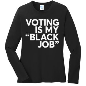 Voting Is My Black Job America Usa Biden 2024 Ladies Long Sleeve Shirt