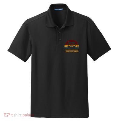Vintage I Make Cute Babies Funny Confident Dads Dry Zone Grid Polo