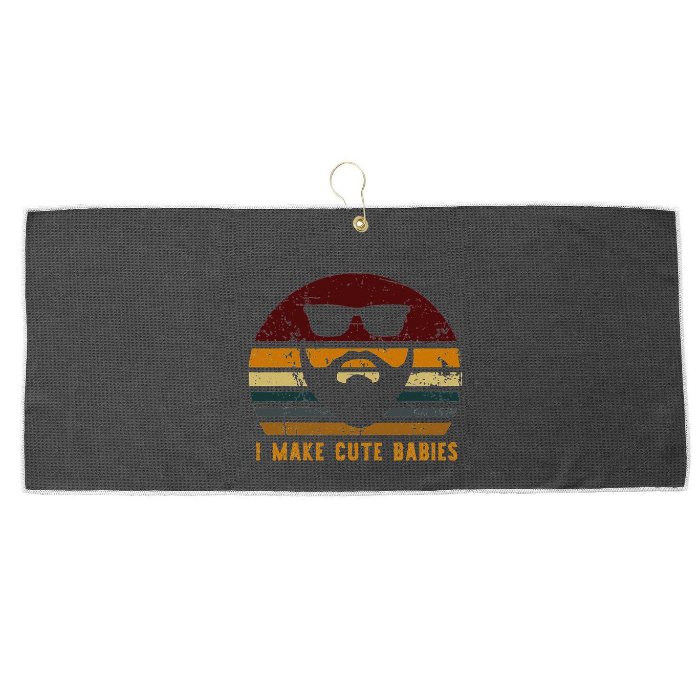 Vintage I Make Cute Babies Funny Confident Dads Large Microfiber Waffle Golf Towel