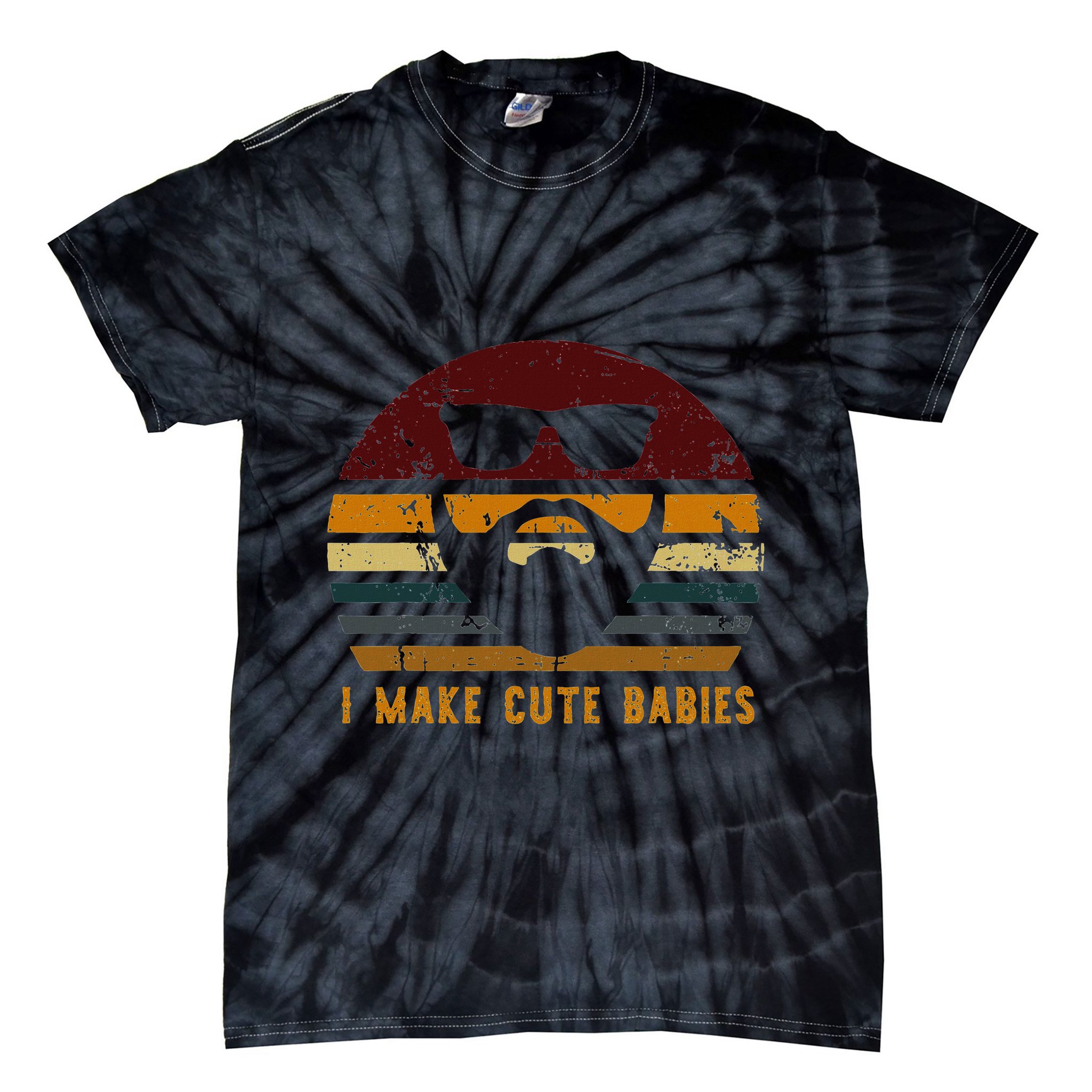 Vintage I Make Cute Babies Funny Confident Dads Tie-Dye T-Shirt