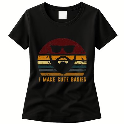Vintage I Make Cute Babies Funny Confident Dads Womens T-Shirt