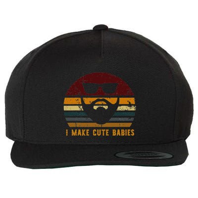 Vintage I Make Cute Babies Funny Confident Dads Wool Snapback Cap
