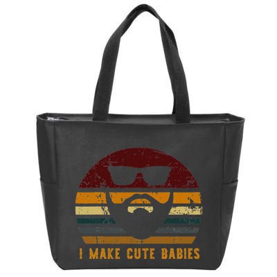 Vintage I Make Cute Babies Funny Confident Dads Zip Tote Bag