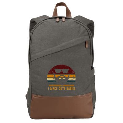 Vintage I Make Cute Babies Funny Confident Dads Cotton Canvas Backpack