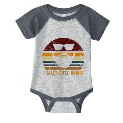 Vintage I Make Cute Babies Funny Confident Dads Infant Baby Jersey Bodysuit