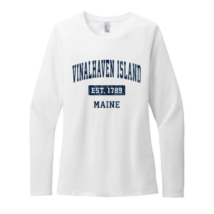 Vinalhaven Island Maine Me Vintage Sports Established Womens CVC Long Sleeve Shirt