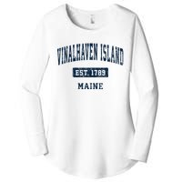 Vinalhaven Island Maine Me Vintage Sports Established Women's Perfect Tri Tunic Long Sleeve Shirt