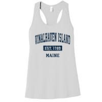 Vinalhaven Island Maine Me Vintage Sports Established Women's Racerback Tank