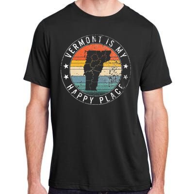 Vermont Is My Happiest Place Vt State Vacation Montpelier Adult ChromaSoft Performance T-Shirt