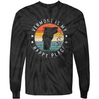 Vermont Is My Happiest Place Vt State Vacation Montpelier Tie-Dye Long Sleeve Shirt