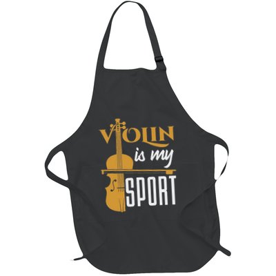 Violin Is My Sport Violinist Violin Player Instrument Full-Length Apron With Pockets