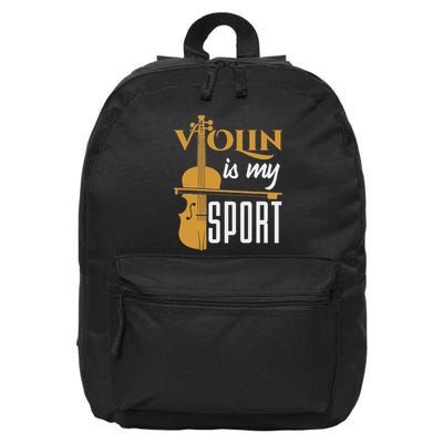 Violin Is My Sport Violinist Violin Player Instrument 16 in Basic Backpack