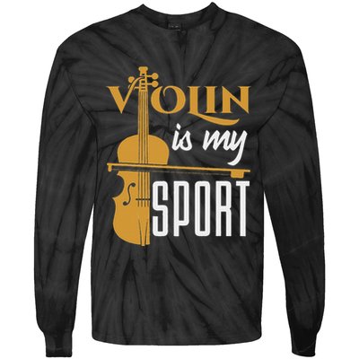Violin Is My Sport Violinist Violin Player Instrument Tie-Dye Long Sleeve Shirt