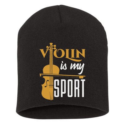 Violin Is My Sport Violinist Violin Player Instrument Short Acrylic Beanie