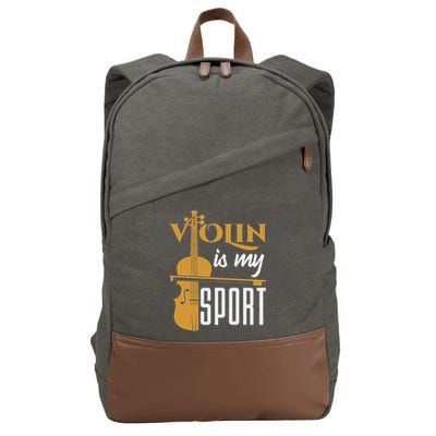 Violin Is My Sport Violinist Violin Player Instrument Cotton Canvas Backpack