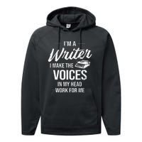 Voice In My Head Work For Me Author Writer Performance Fleece Hoodie