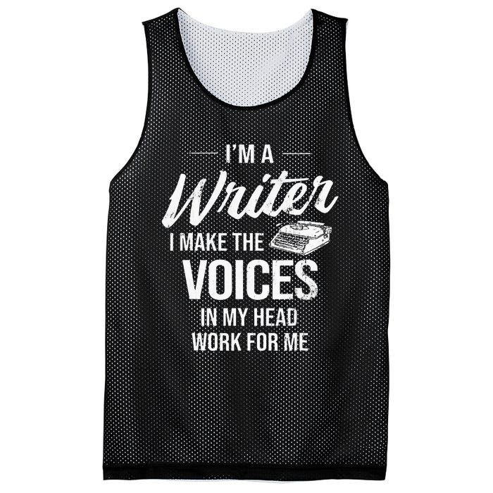 Voice In My Head Work For Me Author Writer Mesh Reversible Basketball Jersey Tank