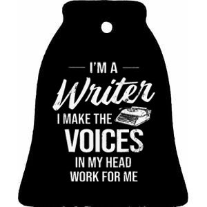 Voice In My Head Work For Me Author Writer Ceramic Bell Ornament