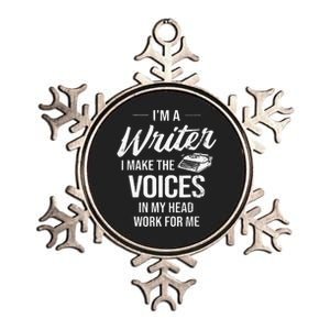 Voice In My Head Work For Me Author Writer Metallic Star Ornament