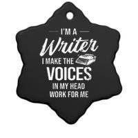 Voice In My Head Work For Me Author Writer Ceramic Star Ornament