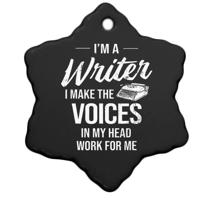 Voice In My Head Work For Me Author Writer Ceramic Star Ornament