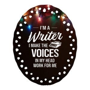 Voice In My Head Work For Me Author Writer Ceramic Oval Ornament